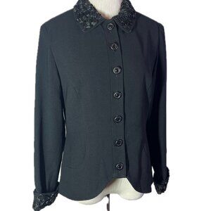 Vintage Ildi Marshall Size 10 Black Jacket Button-Front
